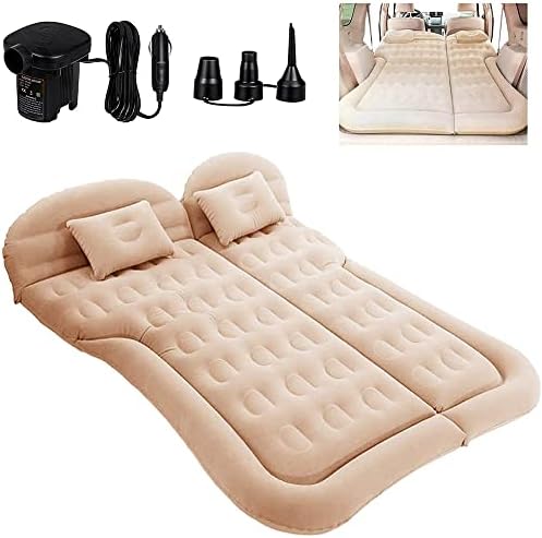 SAYGOGO SUV Air Mattress Camping Bed Cushion Pillow – Inflatable Thickened Car Air Bed Mattress with Air Pump Portable Sleeping Pad for Home Car Travel Camping Upgraded Version – Beige1 SAYGOGO SUV Air Mattress Camping Bed Cushion Pillow – Inflatable Thickened Car Air Bed Mattress with Air Pump Portable Sleeping Pad for Home Car Travel Camping Upgraded Version – Beige1