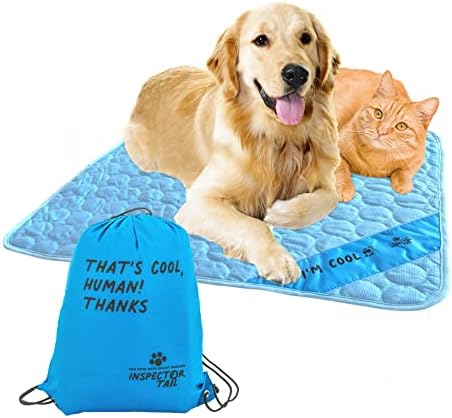 Self Cooling Mat for Dog + Free String Bag/Washable & Portable Pet Soft Pad for Indoor or Outdoor/Perfect as Blanket for Kennel Sofa Bed Floor Car/Blue Self Cooling Mat for Dog + Free String Bag/Washable & Portable Pet Soft Pad for Indoor or Outdoor/Perfect as Blanket for Kennel Sofa Bed Floor Car/Blue