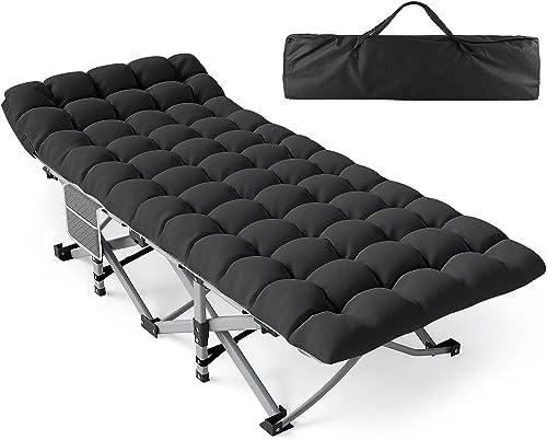 Camping Cot, Camping Cots for Adults with Thick Mattress, Heavy Duty Cots for Sleeping 500LBS (Max Load) 1200D Double Layer Oxford, Camping Bed for Home Travel Camp Beach Vacation Camping Cot, Camping Cots for Adults with Thick Mattress, Heavy Duty Cots for Sleeping 500LBS (Max Load) 1200D Double Layer Oxford, Camping Bed for Home Travel Camp Beach Vacation