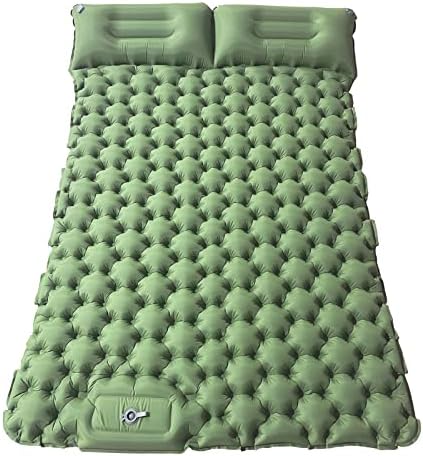 Double Sleeping Pad for Camping, Self Inflating Camping Pad 2 Person with Pillow Built-in Foot Pump, Inflatable Camping Sleeping Mat, Camping Air Mattress for Backpacking, Hiking, Traveling (green) Double Sleeping Pad for Camping, Self Inflating Camping Pad 2 Person with Pillow Built-in Foot Pump, Inflatable Camping Sleeping Mat, Camping Air Mattress for Backpacking, Hiking, Traveling (green)