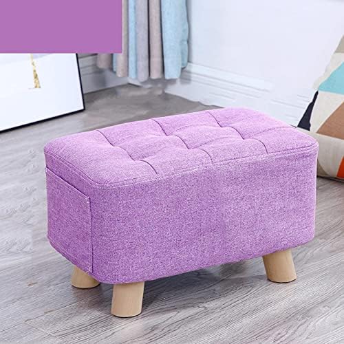 Ottoman,Rectangle Footstool Footrest Ottoman Linen Fabric Pouffe Chair 4 Wooden Legs Upholstered Stool Padded Chair for Shoes Wearing, Lavender- 40 * 25 * 35cm Ottoman,Rectangle Footstool Footrest Ottoman Linen Fabric Pouffe Chair 4 Wooden Legs Upholstered Stool Padded Chair for Shoes Wearing, Lavender- 40 * 25 * 35cm