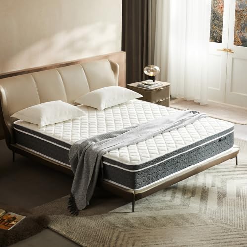 King Mattress 10 Inch Hybrid Mattress in a Box with Gel Memory Foam, Individually Wrapped Pocket Coils Innerspring, CertiPUR-US Certified, Pressure Relief & Support, Medium Firm King Mattress 10 Inch Hybrid Mattress in a Box with Gel Memory Foam, Individually Wrapped Pocket Coils Innerspring, CertiPUR-US Certified, Pressure Relief & Support, Medium Firm