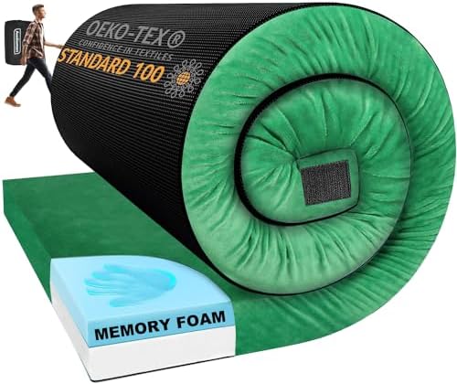 Memory Foam Camping Mattress Sleeping Pad, 3 Inch Thick Waterproof Portable Roll up Mattress-Car/Tent/Cot/Floor ,Comfortable Sleeping Mats for Guests Kids Adult Sleepover Memory Foam Camping Mattress Sleeping Pad, 3 Inch Thick Waterproof Portable Roll up Mattress-Car/Tent/Cot/Floor ,Comfortable Sleeping Mats for Guests Kids Adult Sleepover