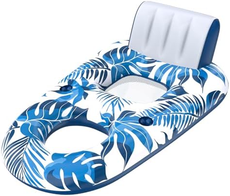 Pool Floats Lounge, Inflatable Pool Floaties Rafts Adult Extra Large Recliner Tanning Lounge Chair Water Floaty with Backrest Footrest Cup Holder for Swimming Pool Beach Lake and Vacation Pool Floats Lounge, Inflatable Pool Floaties Rafts Adult Extra Large Recliner Tanning Lounge Chair Water Floaty with Backrest Footrest Cup Holder for Swimming Pool Beach Lake and Vacation