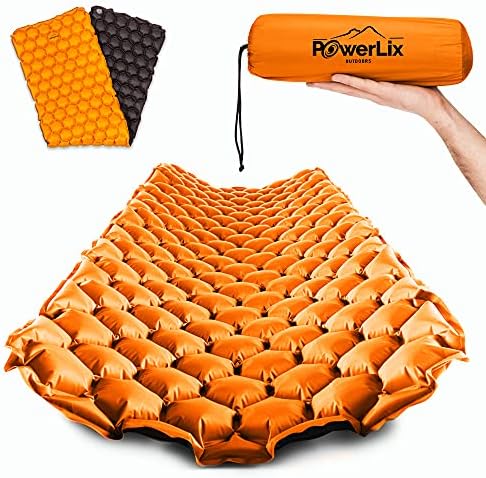 POWERLIX Ultralight Inflatable Sleeping Pad – Camping Mattress for Backpacking, Hiking with Bag, Repair Kit, Compact Sleeping Mat for Camping POWERLIX Ultralight Inflatable Sleeping Pad – Camping Mattress for Backpacking, Hiking with Bag, Repair Kit, Compact Sleeping Mat for Camping