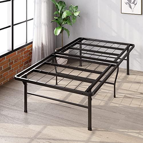 ZINUS SmartBase Heavy Duty Mattress Foundation / 18 Inch Metal Platform Bed Frame / No Box Spring Needed / Sturdy Steel Frame / Underbed Storage, Twin ZINUS SmartBase Heavy Duty Mattress Foundation / 18 Inch Metal Platform Bed Frame / No Box Spring Needed / Sturdy Steel Frame / Underbed Storage, Twin