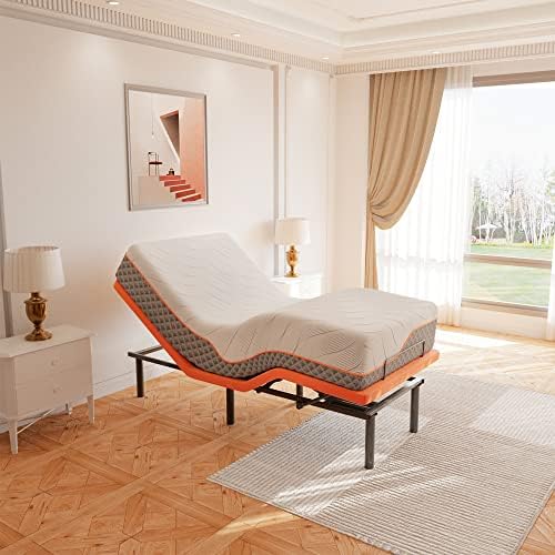Twin XL Adjustable Bed with Mattress – 12″ Memory Foam Hybrid Mattress, Wireless Remote, 5 Minutes Installation, Head and Foot Incline, 2000 Series Twin XL Adjustable Bed with Mattress – 12″ Memory Foam Hybrid Mattress, Wireless Remote, 5 Minutes Installation, Head and Foot Incline, 2000 Series