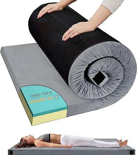 Memory Foam Camping Mattress Pad, Portable Sleeping Pad Roll Up Travel Mattress Waterproof Foldable Floor Cot Mattress Guest Bed for Sleepover Memory Foam Camping Mattress Pad, Portable Sleeping Pad Roll Up Travel Mattress Waterproof Foldable Floor Cot Mattress Guest Bed for Sleepover