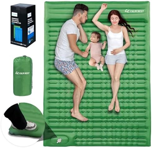 Double Sleeping Pad for Camping, 5″ Ultra-Thick Inflatable Mat with Built-in Foot Pump, 2-Person Ultralight Camping Mat with Pillow, Insulated Sleeping Mat for Backpacking, Hiking, Tent Use Double Sleeping Pad for Camping, 5″ Ultra-Thick Inflatable Mat with Built-in Foot Pump, 2-Person Ultralight Camping Mat with Pillow, Insulated Sleeping Mat for Backpacking, Hiking, Tent Use