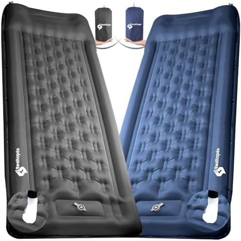 Inflatable Sleeping Pad for Camping, 5”H*77”L*28W Camping Sleeping Mat with Pillow Built-in Foot Pump, Foldable Waterproof Camping Mattress for Backpacking, Hiking, Traveling (Blue) Inflatable Sleeping Pad for Camping, 5”H*77”L*28W Camping Sleeping Mat with Pillow Built-in Foot Pump, Foldable Waterproof Camping Mattress for Backpacking, Hiking, Traveling (Blue)