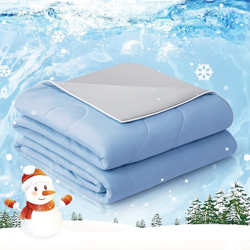 Cooling Comforter Cooling Blanket, Queen Size Duvet Insert Quilt, Comforter for Hot Sleepers Night Sweats, Q-Max>0.45 Breathable Washable Lightweight Comforter, Blue 90″ x 90″ Cooling Comforter Cooling Blanket, Queen Size Duvet Insert Quilt, Comforter for Hot Sleepers Night Sweats, Q-Max>0.45 Breathable Washable Lightweight Comforter, Blue 90″ x 90″