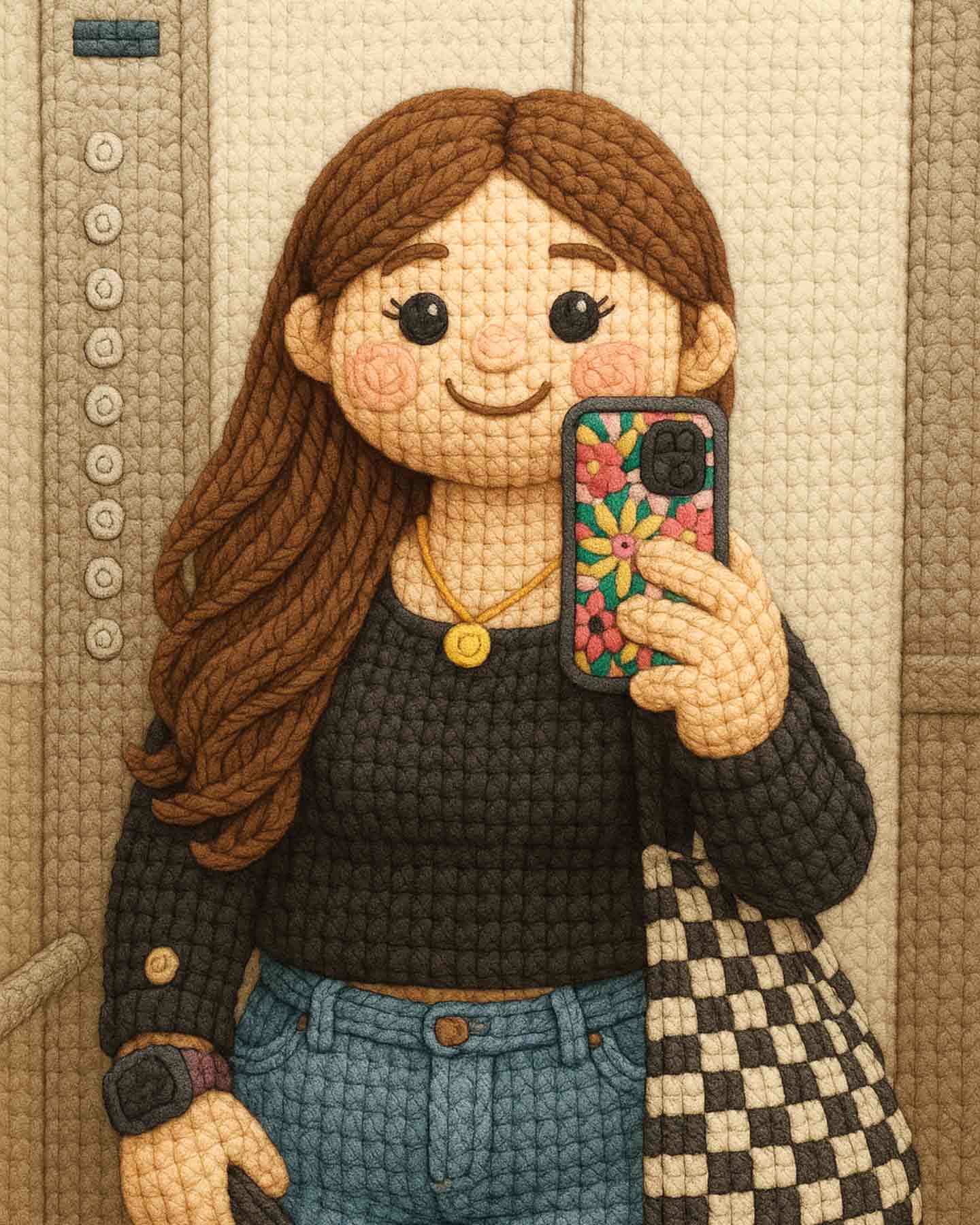 Knitted doll style Knitted doll style