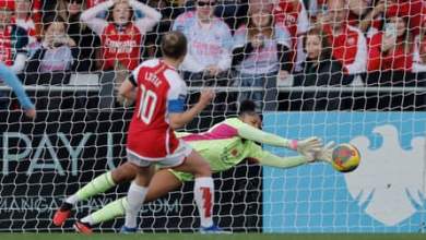 أرسنال يغرق مانشستر سيتي في بطولة WSL بينما ينقض بلاكستينيوس على خطأ كيتنغ |  دوري السوبر للسيدات أرسنال يغرق مانشستر سيتي في بطولة WSL بينما ينقض بلاكستينيوس على خطأ كيتنغ |  دوري السوبر للسيدات