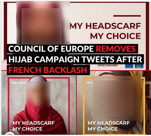 ফ্রান্সের চাপের মুখে টুইটার থেকে ‘হিজাবি ক্যাম্পেইন’ এর পোস্টগুলো মুছে দিলো ইউরোপিয়ান কাউন্সিল। ফ্রান্সের চাপের মুখে টুইটার থেকে ‘হিজাবি ক্যাম্পেইন’ এর পোস্টগুলো মুছে দিলো ইউরোপিয়ান কাউন্সিল।