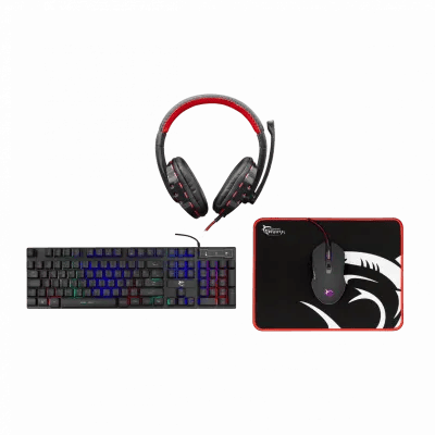 White Shark TIPK.+MIŠ+PAD+HEADSET GC-4104 COMANCHE-3 – 4in1 / HR