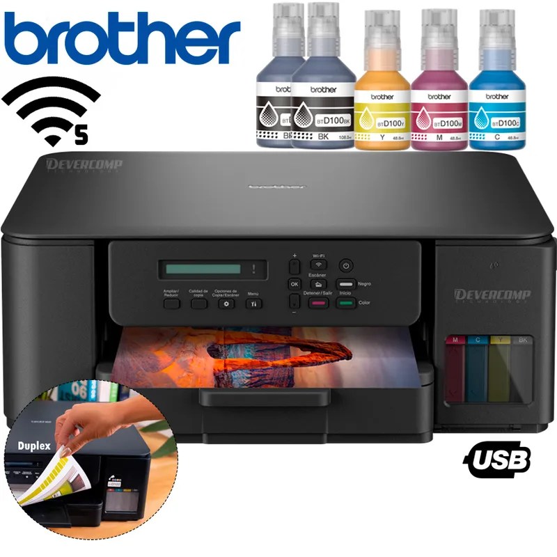 Pisač Brother tintni MFP DCPT530DW inkbenefit plus A4, Print/Scan/Copy, Duplex, wifi, USB, D100 Bk/C/M/Y, 2 + 1 jamstvo