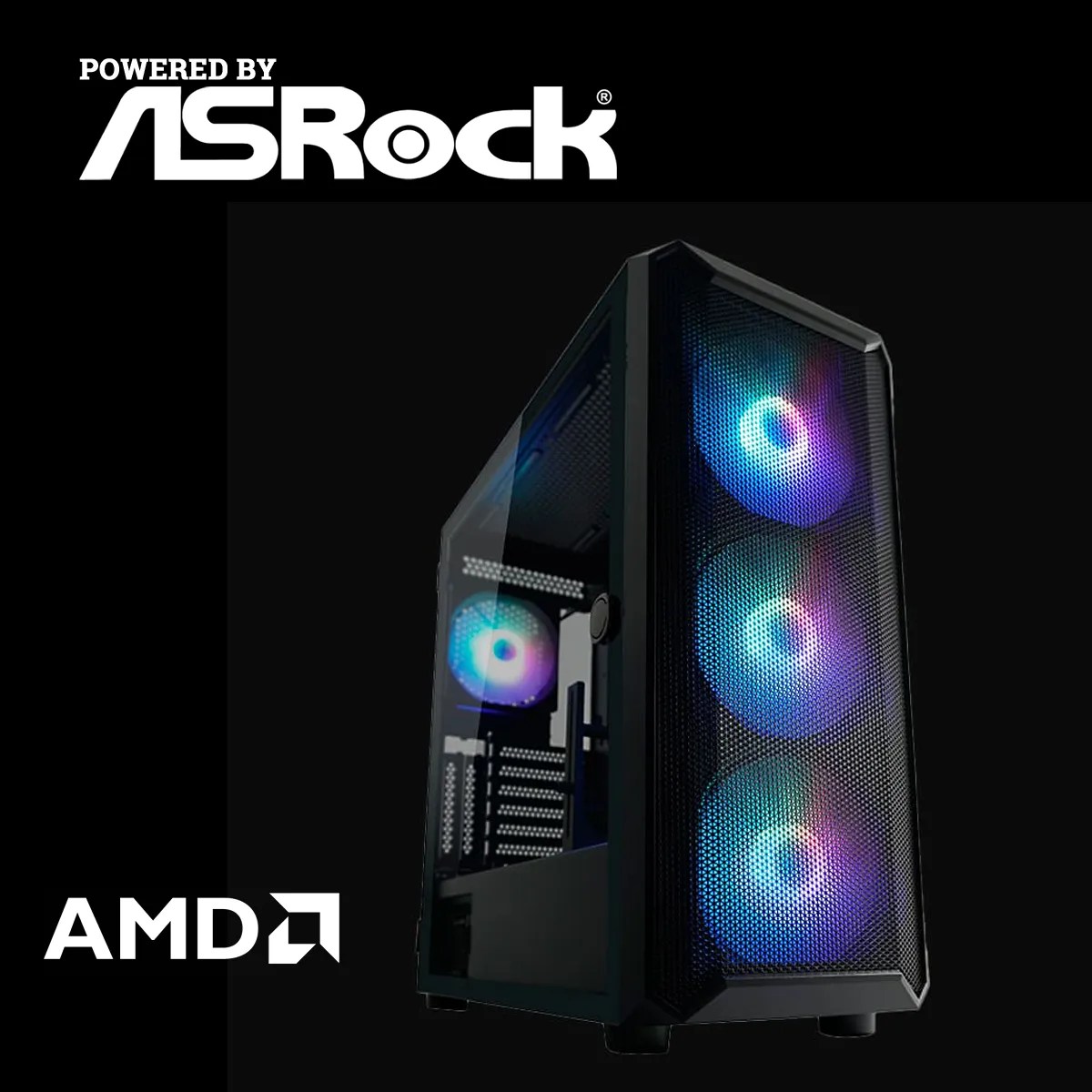 Računalo ALPHA-M gaming INTEL PC1539 POWERED BY ASROCK – AMD Desktop Ryzen 5 6/12T 9600X, 32GB DDR5, SSD 1TB NVMe, Asrock RX 9060 XT – za zahtjevne 3D igre, svakodnevnu uporabu, obradu videa, fotografija i 3D modeliranje