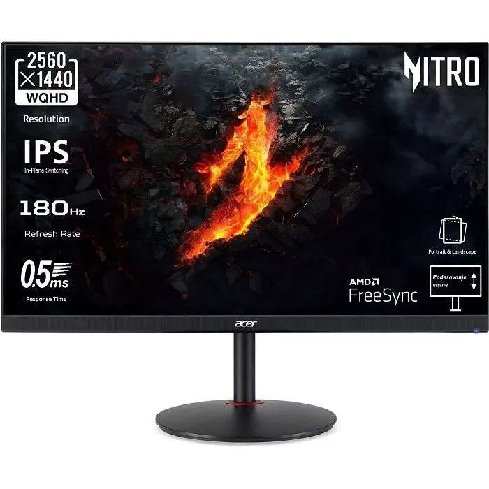 Gaming monitor 27″ ACER Nitro XV272UV3bmiiprx – IZLOŽBENI MODEL – UM.HX2EE.307, QHD, IPS, 180Hz, 1ms, 350cd/m2, FreeSync, zvučnici, crni – jamstvo 2 g.