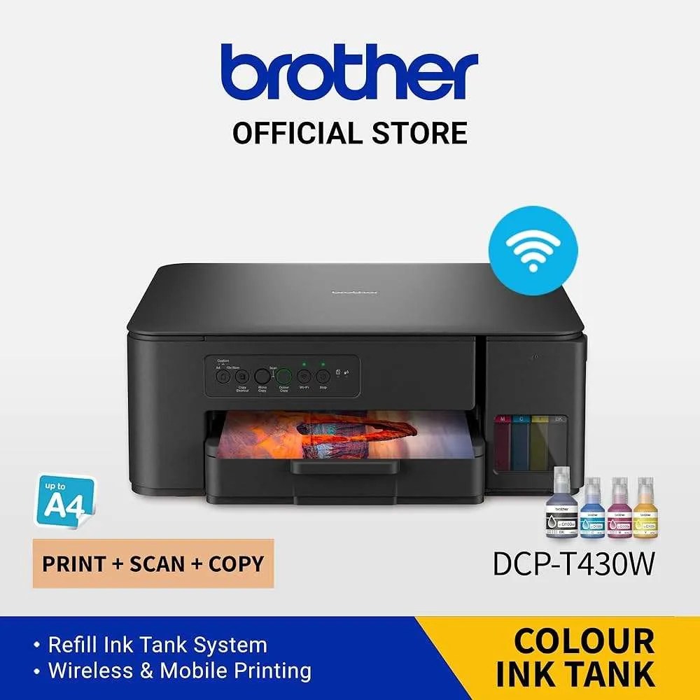 Pisač Brother tintni MFP DCPT430W inkbenefit plus A4, Print/Scan/Copy, wifi, USB, D100 Bk/C/M/Y, 2 + 1 jamstvo