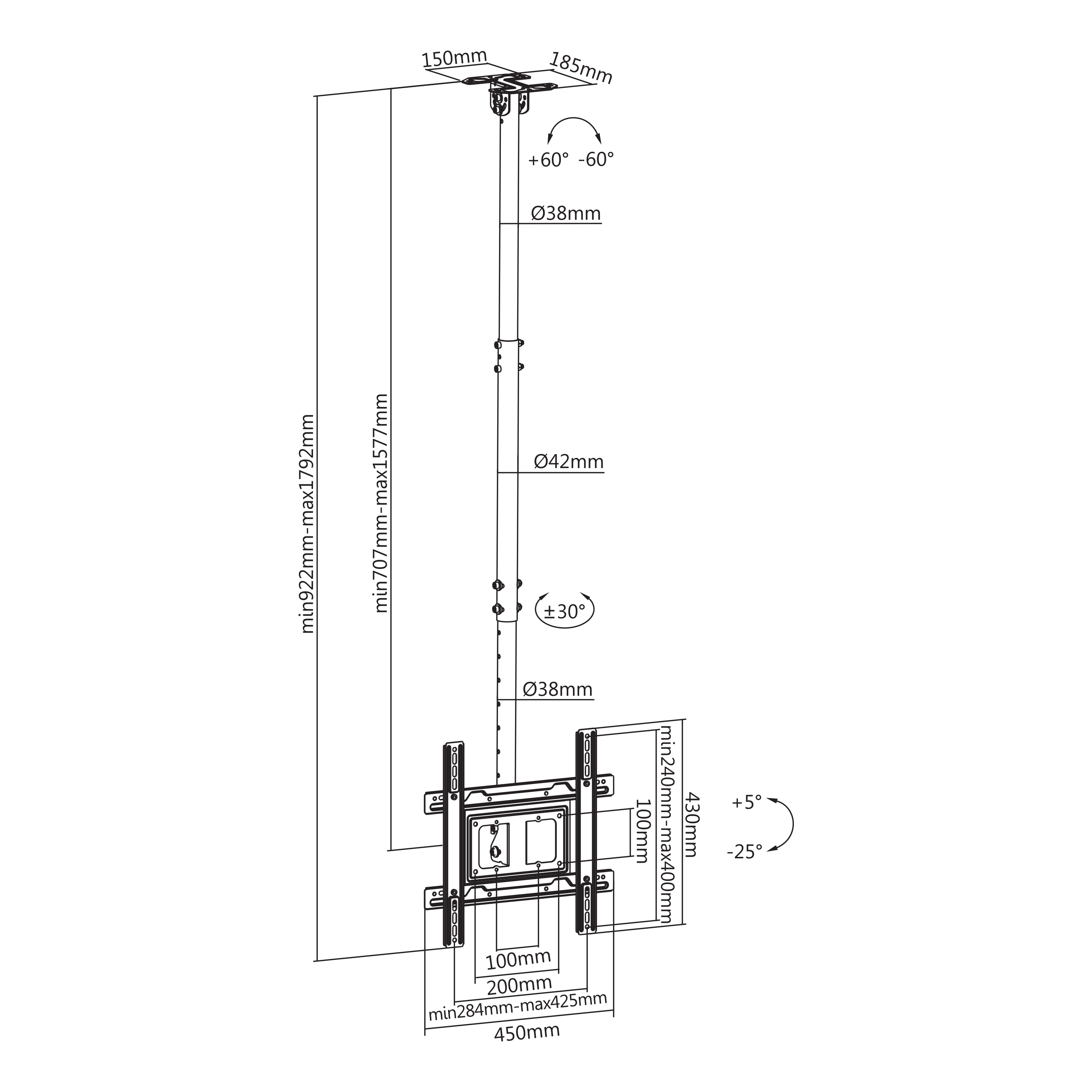 STALAK SBOX Stropni CPLB-9441 (32-70"/50kg/400×400)