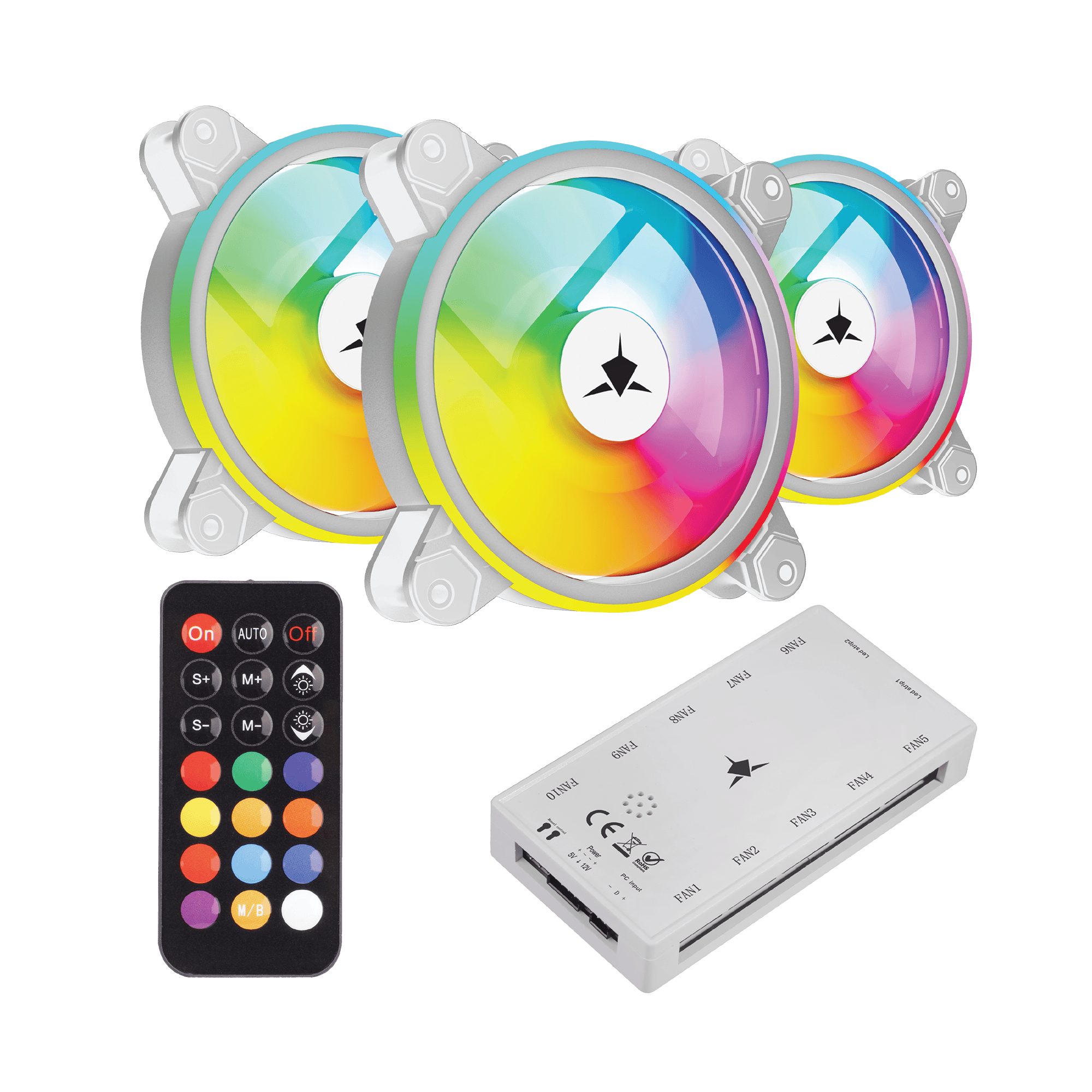White Shark FAN GCF-S028-005 NEBULA-2 BIJELI ARGB KIT