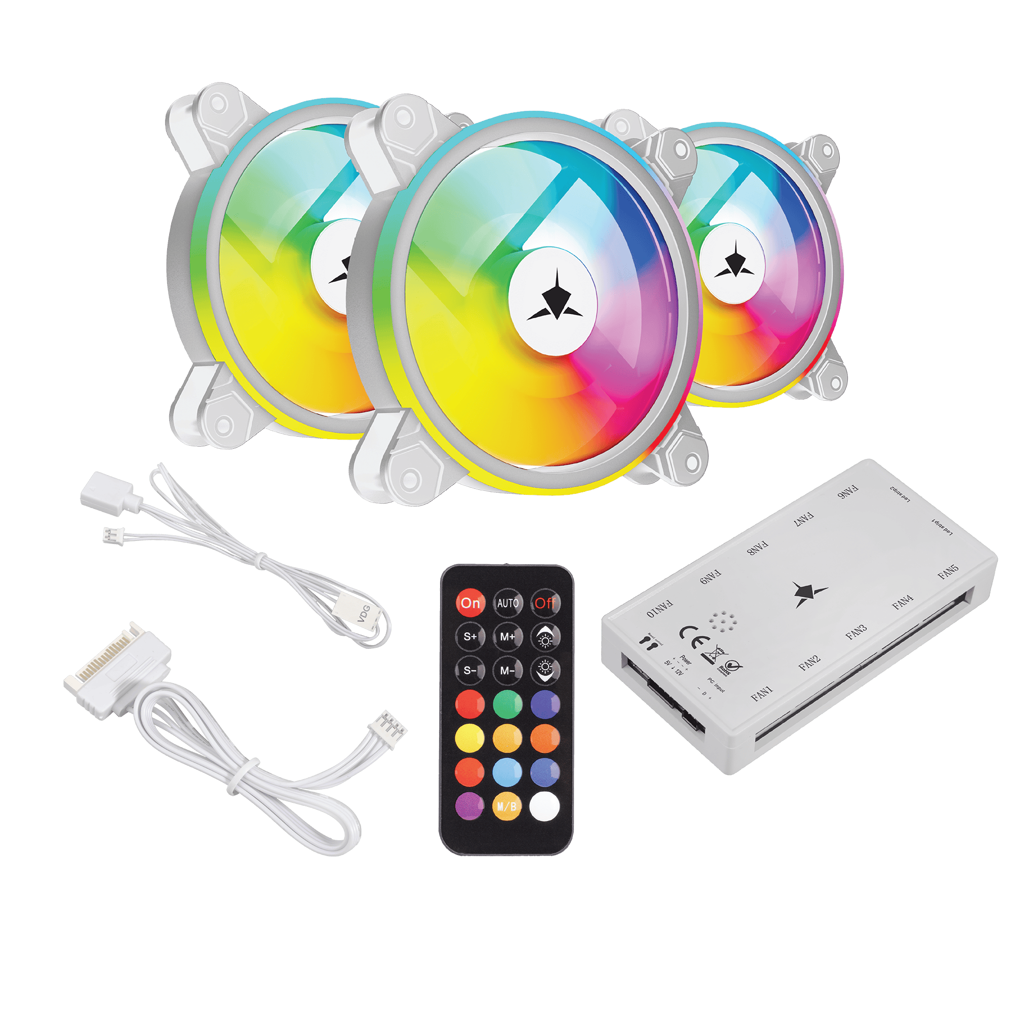White Shark FAN GCF-S028-005 NEBULA-2 BIJELI ARGB KIT