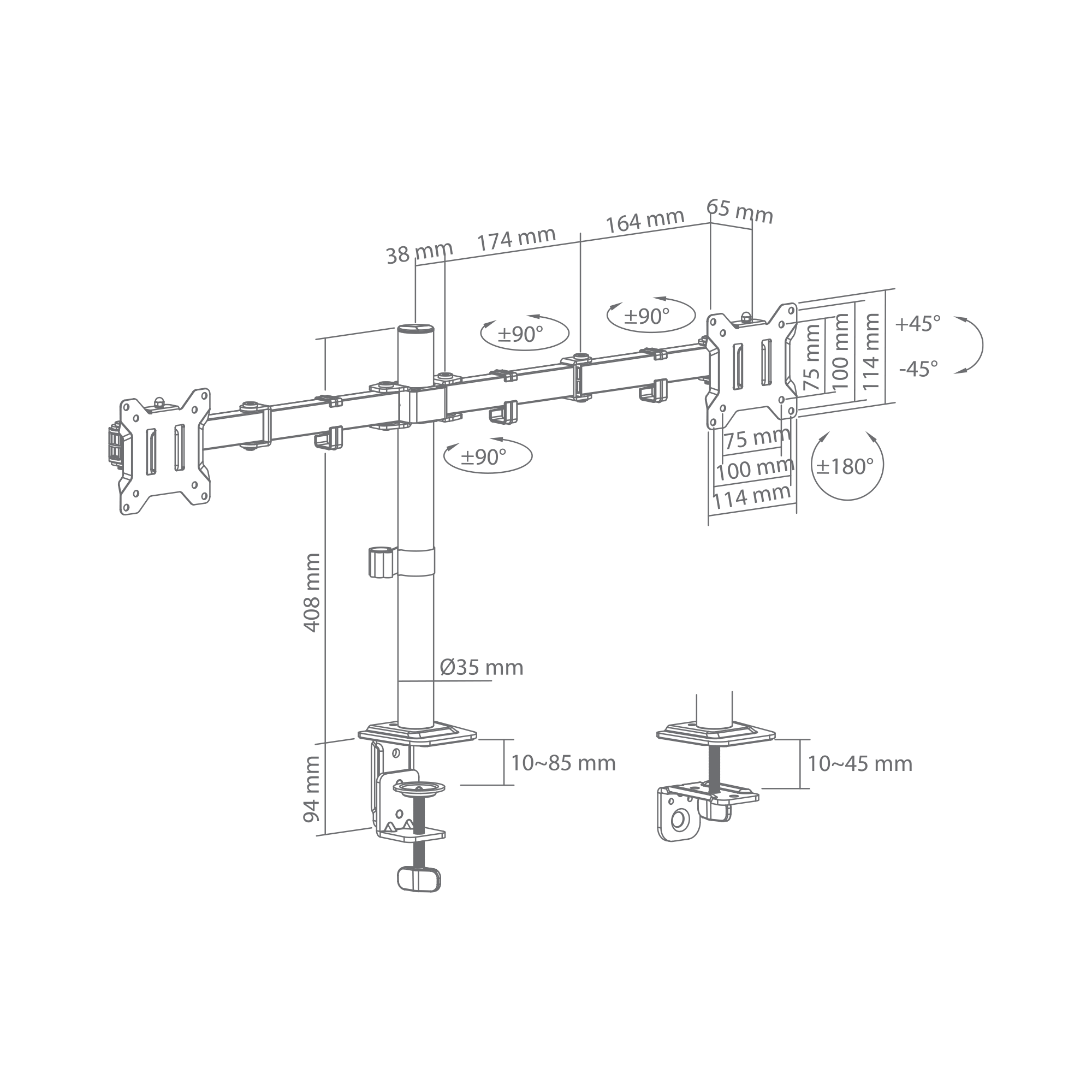 STALAK SBOX Desktop LCD-352/2-3 (17-32"/2x10kg/100×100)
