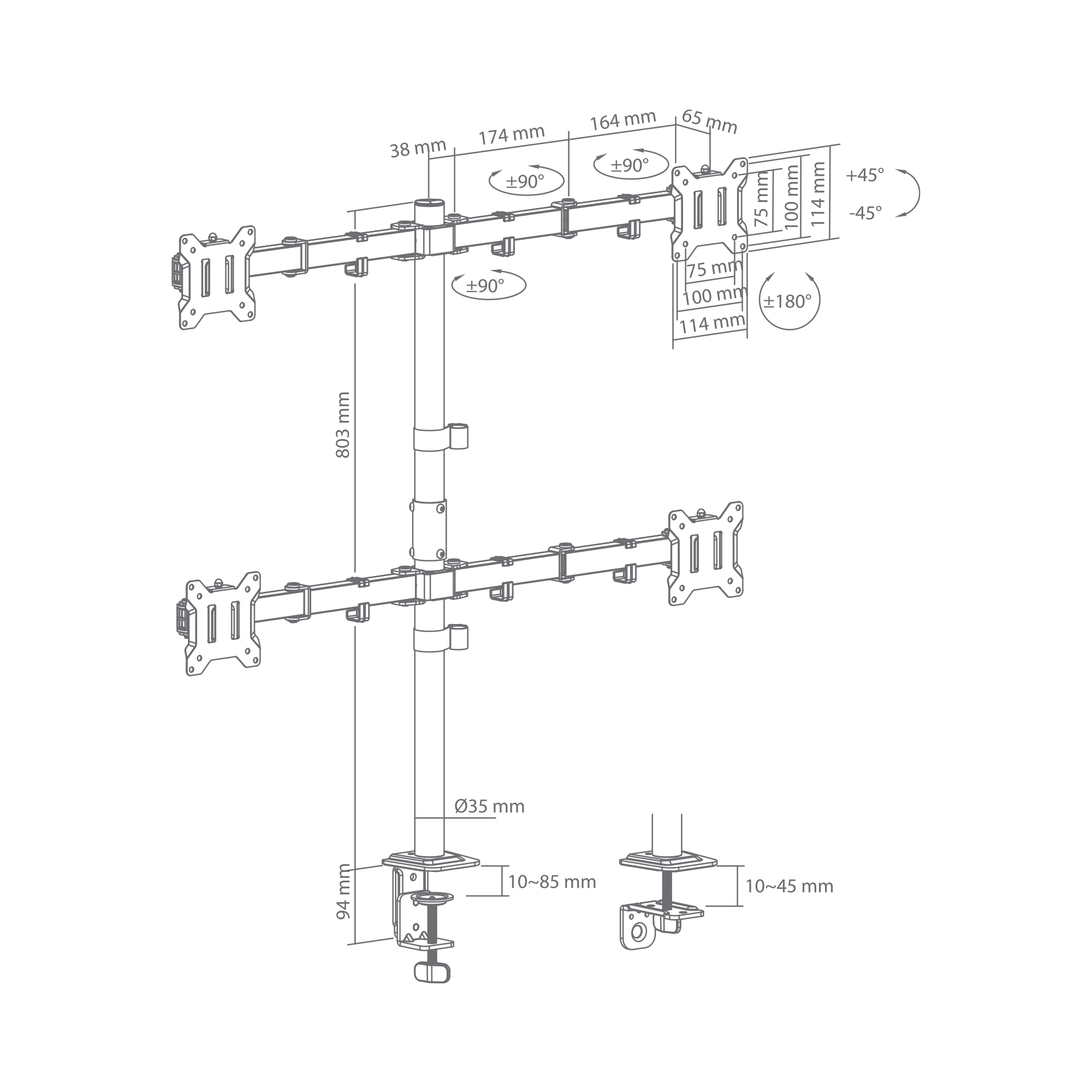 STALAK SBOX Desktop LCD-352/4-3 (17-32"/4x10kg/100×100)