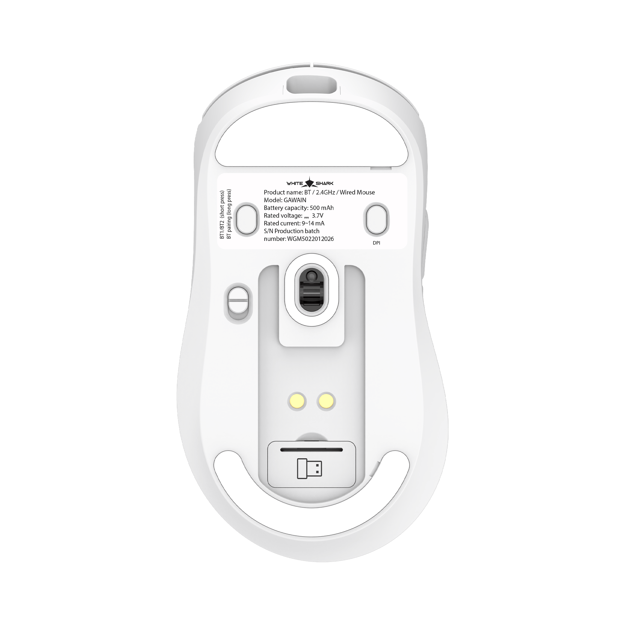 White Shark MIŠ WGM-5023 GAWAIN / 12.000 DPI – Bijeli / Wireless