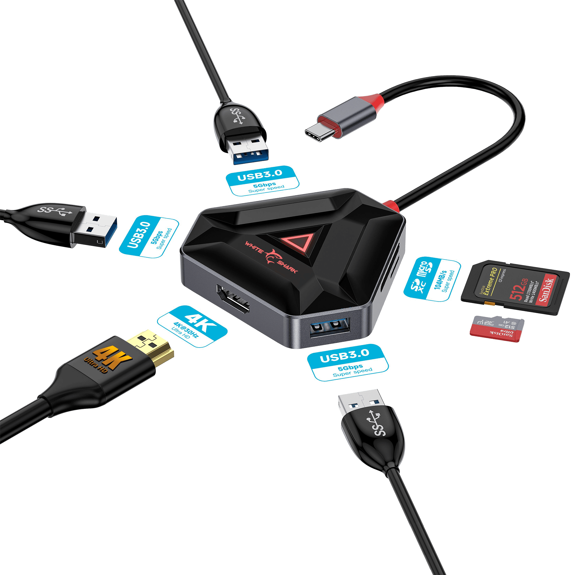 White Shark MIŠ WGM-5019 DAGONET / 24.000 DPI – Bijeli / Wireless
