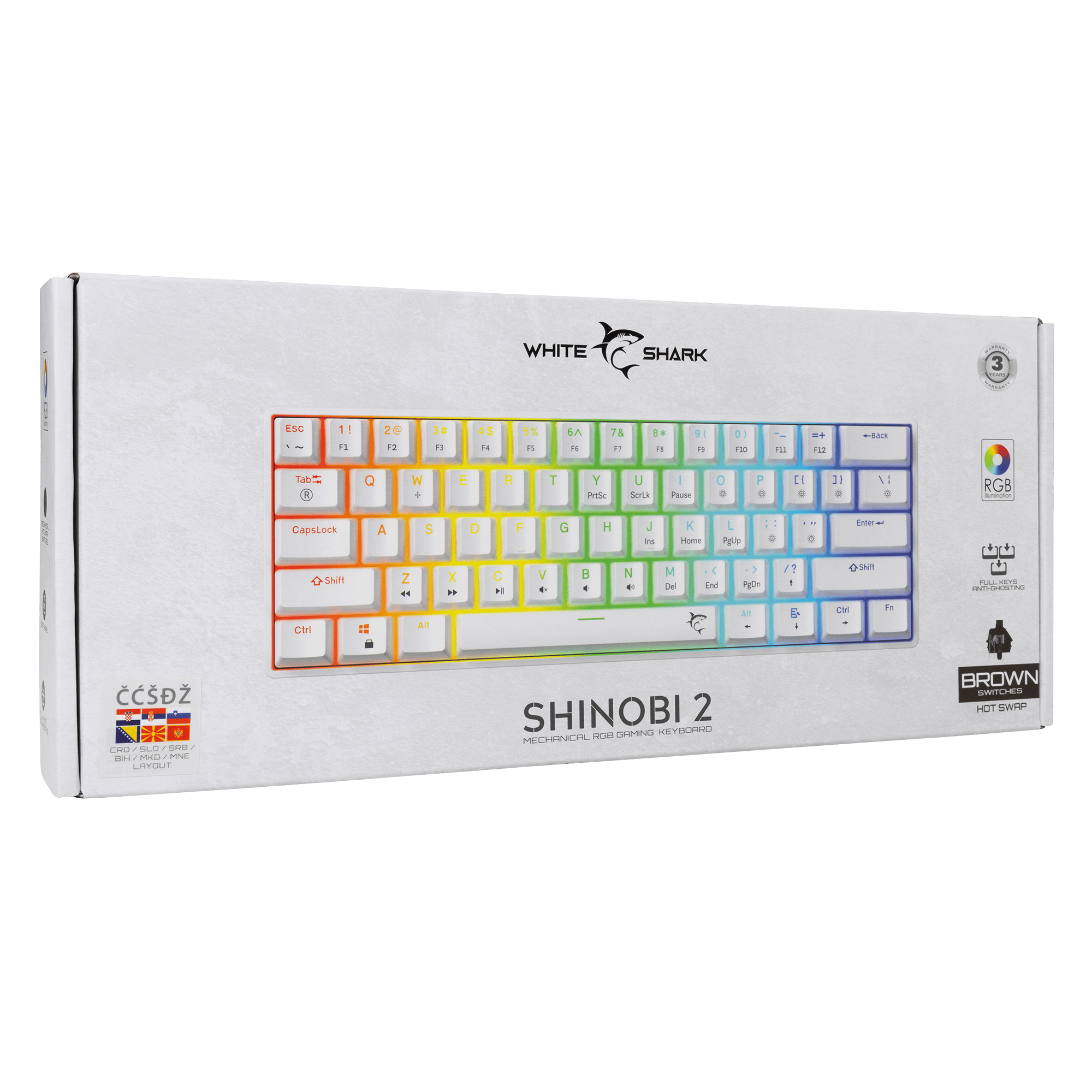 White Shark TIPKOVNICA GK-004232 SHINOBI-2 Bijela- Meh. / HR- BROWN SW.