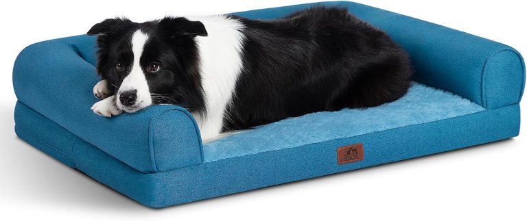 Hollypet Orthopedic Dog Bed for Large Dogs, Supportive Foam Pet Couch with Removable Washable Cover and Non-Slip Bottom, Waterproof Lining Dog Sofa Bed, Blue, L (36 * 26 * 8) Hollypet Orthopedic Dog Bed for Large Dogs, Supportive Foam Pet Couch with Removable Washable Cover and Non-Slip Bottom, Waterproof Lining Dog Sofa Bed, Blue, L (36 * 26 * 8)