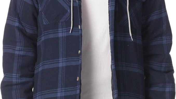 Wrangler Authentics Men’s long sleeve quilt is made with a fleet shirt jacket with hood Wrangler Authentics Men’s long sleeve quilt is made with a fleet shirt jacket with hood