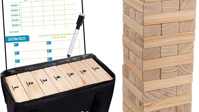 Giantville veteran Timber Tyy – Premium Pine Wood Life – Sise Block Tower – Big Floor/Board Indoor/Outdoor Yard Game For Children and Adults – 56 -Tukade + Carry/Storage Bag – Gets more than 4 -feet Giantville veteran Timber Tyy – Premium Pine Wood Life – Sise Block Tower – Big Floor/Board Indoor/Outdoor Yard Game For Children and Adults – 56 -Tukade + Carry/Storage Bag – Gets more than 4 -feet