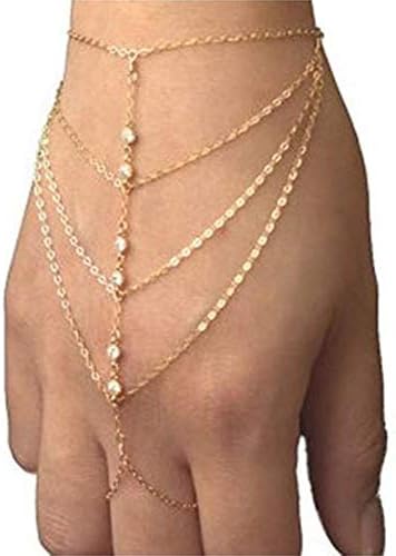 Furivy Pop Celebrity Chain Tassel Crystal Bracelet Slave Finger Ring Hand Harness Furivy Pop Celebrity Chain Tassel Crystal Bracelet Slave Finger Ring Hand Harness