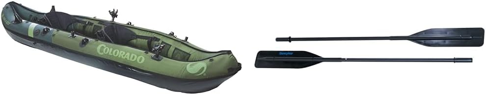 Sevylor Colorado 2-Person Inflatable Fishing Kayak with Paddle & Rod Holders, Adjustable Seats, & Carry Handle; Kayak Can Fit Trolling Motor Sevylor Colorado 2-Person Inflatable Fishing Kayak with Paddle & Rod Holders, Adjustable Seats, & Carry Handle; Kayak Can Fit Trolling Motor