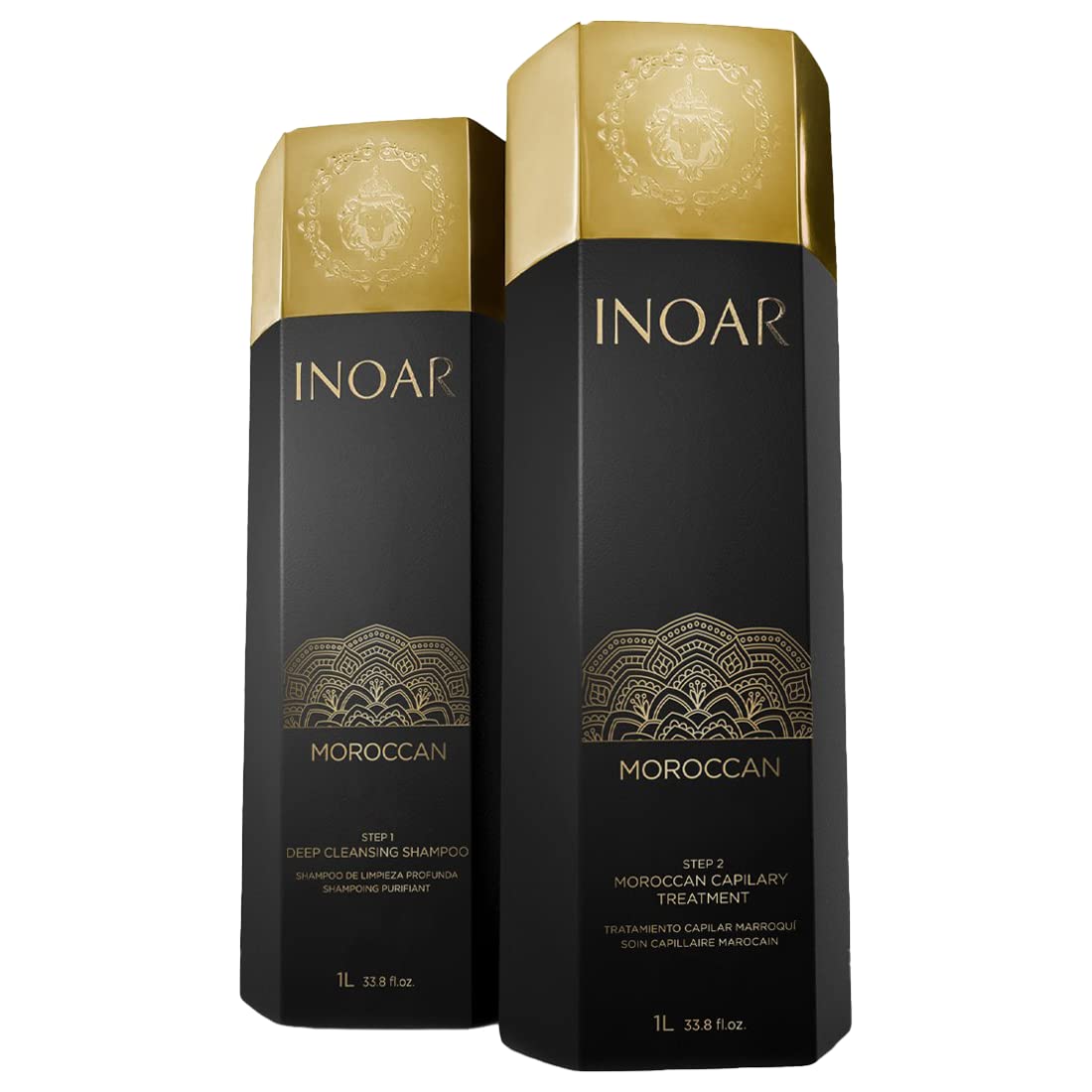 INOAR – Moroccan Smoothing Set for Curly Hair: Deep Cleansing Shampoo & Treatment for Men and Women, Vegan and Cruelty-Free (33.8 oz. Each) INOAR – Moroccan Smoothing Set for Curly Hair: Deep Cleansing Shampoo & Treatment for Men and Women, Vegan and Cruelty-Free (33.8 oz. Each)