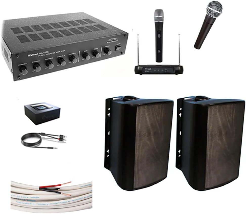 KIT Outdoor PA Sound System, New Larger Amplifier, Complete Baseball Field Stadium Horse Arena Easy Install Speakers (Speakers White or Black- Depends on Inventory) Public Address Sound System KIT Outdoor PA Sound System, New Larger Amplifier, Complete Baseball Field Stadium Horse Arena Easy Install Speakers (Speakers White or Black- Depends on Inventory) Public Address Sound System