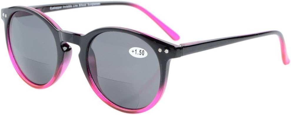 Eyekepper Key Hole Style Spring-Hinged Round Bifocal Sunglasses Sunshine Readers Black-Red Eyekepper Key Hole Style Spring-Hinged Round Bifocal Sunglasses Sunshine Readers Black-Red