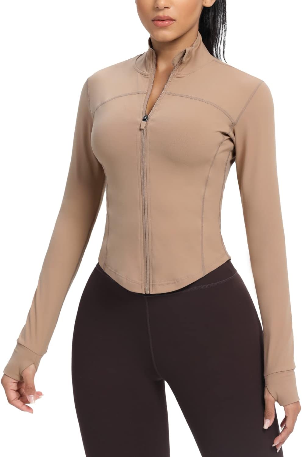 AVGO Women’s Cropped Running Workout Jackets Zip Slim Fit Athletic Tops with Thumb Holes AVGO Women’s Cropped Running Workout Jackets Zip Slim Fit Athletic Tops with Thumb Holes