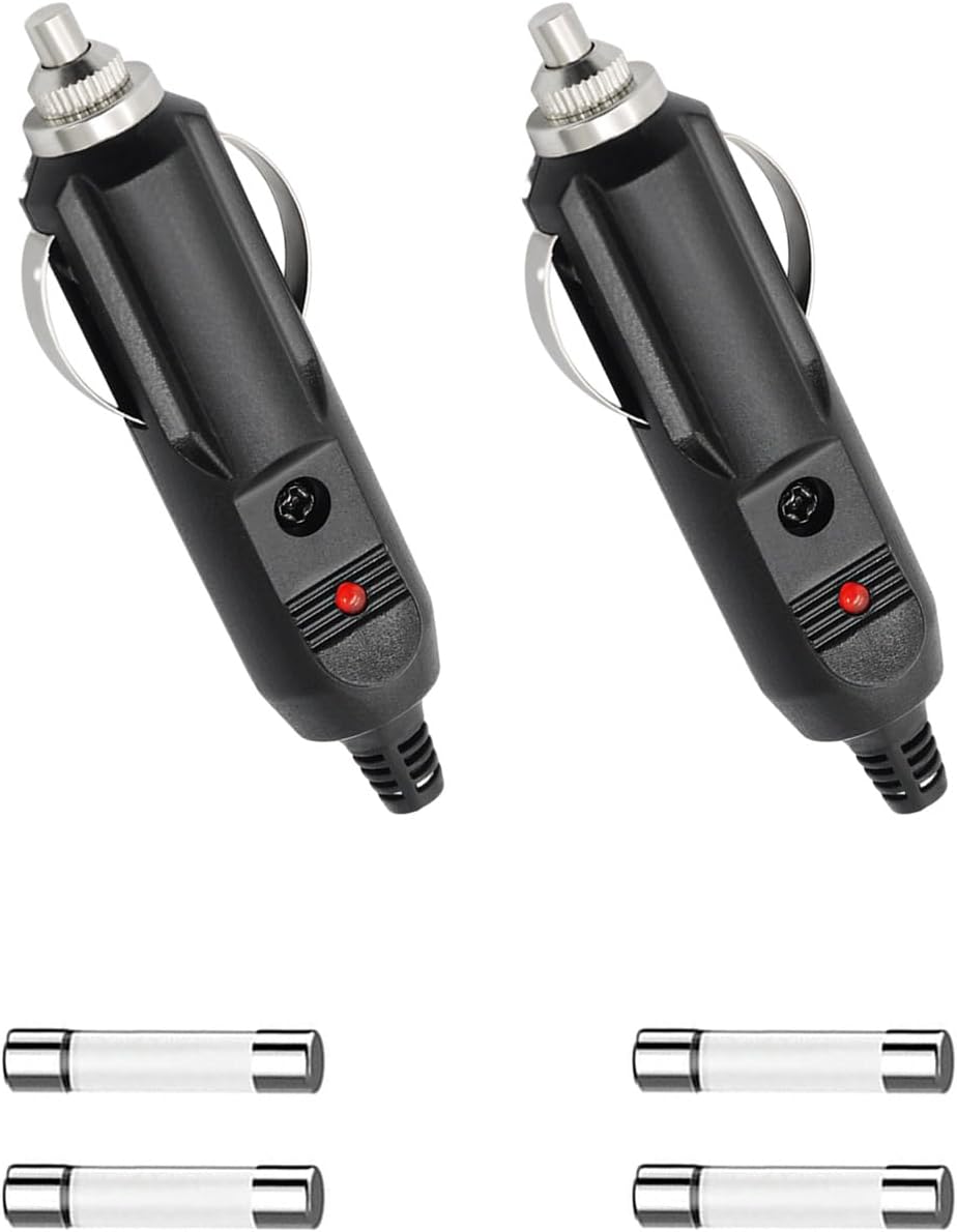 2PCS Cigarette Lighter Male Plug, 12V Aux Socket Plug Cigarette Lighter Replacement with 15A 20A Fuse, 24V Power Adapter Socket with Indicator, Car Cigarette Lighter Plug 2PCS Cigarette Lighter Male Plug, 12V Aux Socket Plug Cigarette Lighter Replacement with 15A 20A Fuse, 24V Power Adapter Socket with Indicator, Car Cigarette Lighter Plug