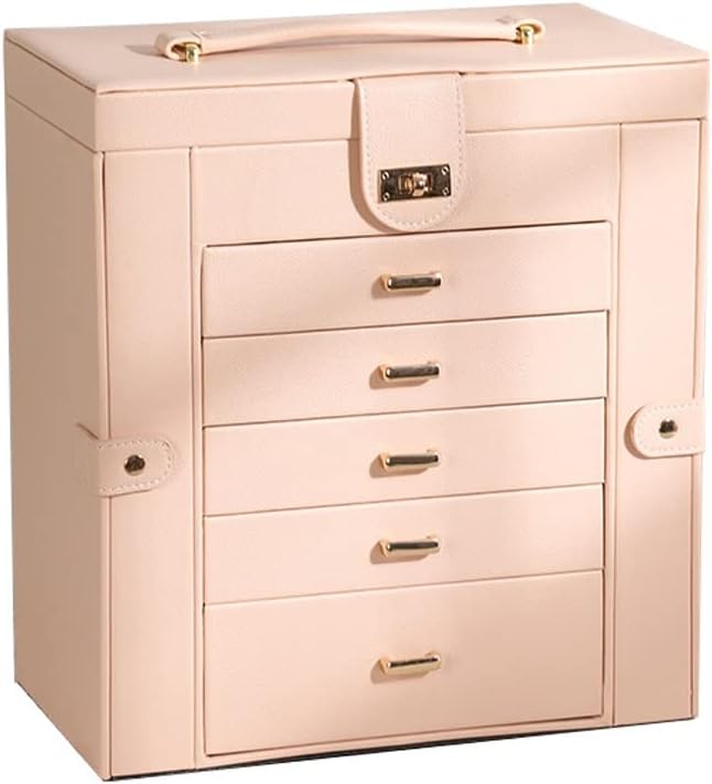 Makeup Organizer and Storage Multifunctional Leather Jewelry Storage Box Large Capacity Multilayer Drawer Jewelry Storage Jewelry Box with Handle Cosmetic Box Organizer(Size:A) Makeup Organizer and Storage Multifunctional Leather Jewelry Storage Box Large Capacity Multilayer Drawer Jewelry Storage Jewelry Box with Handle Cosmetic Box Organizer(Size:A)