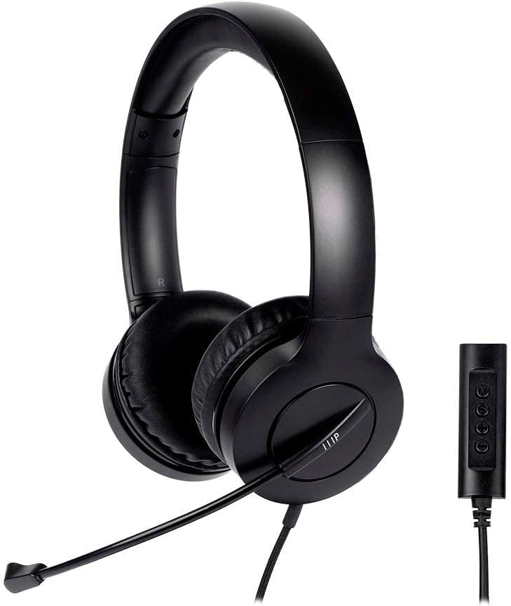 Monoprice WFH 3.5mm + USB Wired On-Ear Web Meeting Headset, Lightweight, USB in-line Controller, Used in Work and School – Workstream Collection,Black Monoprice WFH 3.5mm + USB Wired On-Ear Web Meeting Headset, Lightweight, USB in-line Controller, Used in Work and School – Workstream Collection,Black