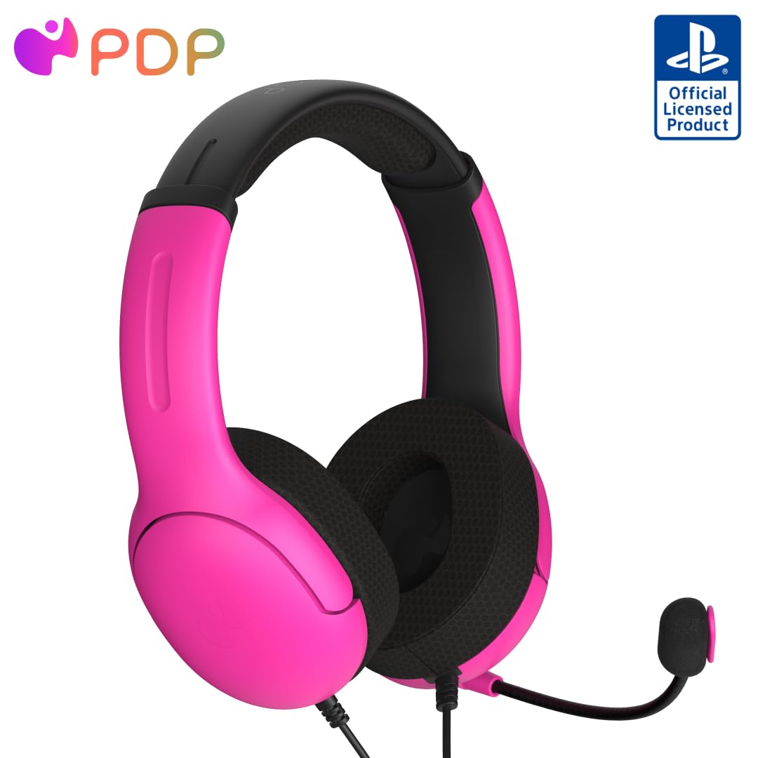 PDP AIRLITE Wired Headset, Officially Licensed Sony PlayStation 5, PlayStation 4, PS5/PS4/PS3/PC, Lightweight Durable Headphones, 3.5mm Audio Jack, Noise-canceling Flip-to-Mute Mic, Nebula Pink PDP AIRLITE Wired Headset, Officially Licensed Sony PlayStation 5, PlayStation 4, PS5/PS4/PS3/PC, Lightweight Durable Headphones, 3.5mm Audio Jack, Noise-canceling Flip-to-Mute Mic, Nebula Pink