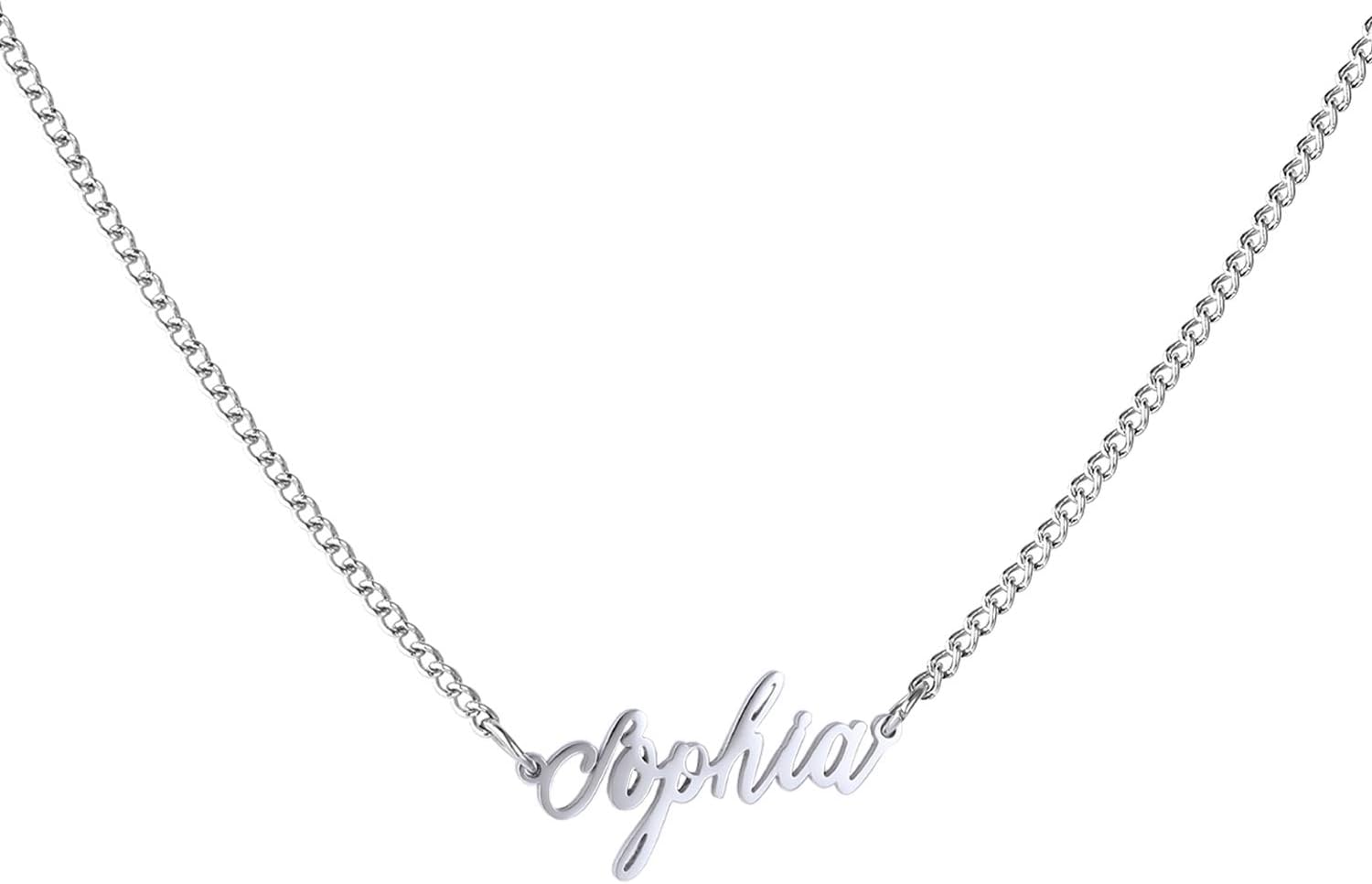 Custom Name Necklace Personalized Pendant 18k White Gold Plated for Women Custom Name Necklace Personalized Pendant 18k White Gold Plated for Women