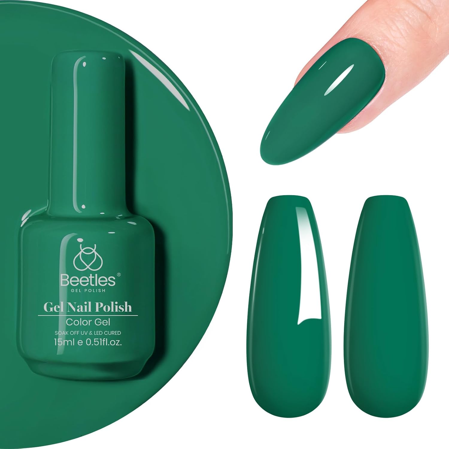 Beetles Green Gel Nail Polish, 1Pcs 15ml Green Color Soak Off Gel Polish Nail Art Manicure Salon DIY Nail Lamp Uv Gel Nail Design Decoration at Home Gift for Women Beetles Green Gel Nail Polish, 1Pcs 15ml Green Color Soak Off Gel Polish Nail Art Manicure Salon DIY Nail Lamp Uv Gel Nail Design Decoration at Home Gift for Women