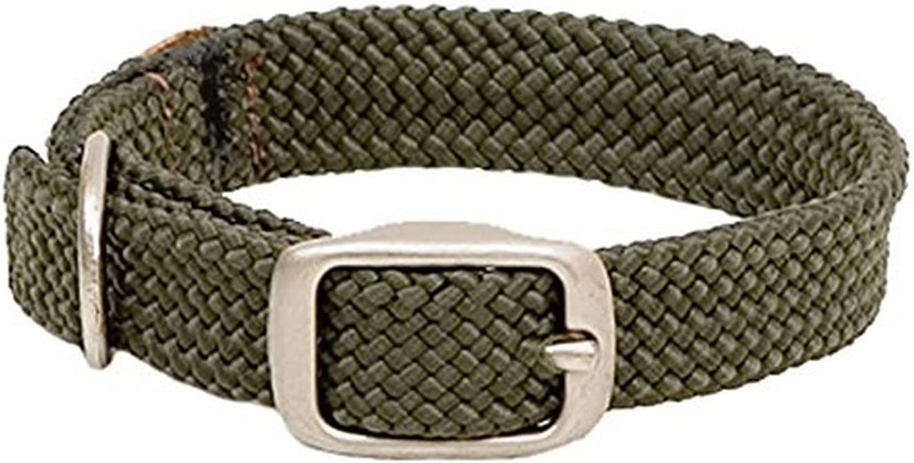 Mendota Pet Double Braid Collar – Satin Nickel – Dog Collar – Made in The USA – Olive, 1 in x 18 in Standard Mendota Pet Double Braid Collar – Satin Nickel – Dog Collar – Made in The USA – Olive, 1 in x 18 in Standard