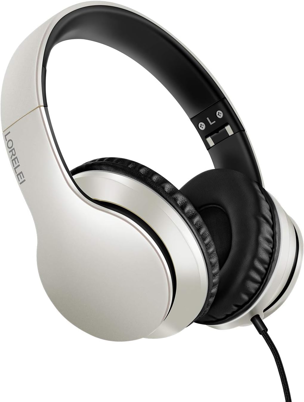 LORELEI X6 Over-Ear Headphones with Microphone, Lightweight Foldable & Portable Stereo Bass Headphones with 1.45M No-Tangle, Wired Headphones for Smartphone Tablet MP3 / 4 LORELEI X6 Over-Ear Headphones with Microphone, Lightweight Foldable & Portable Stereo Bass Headphones with 1.45M No-Tangle, Wired Headphones for Smartphone Tablet MP3 / 4