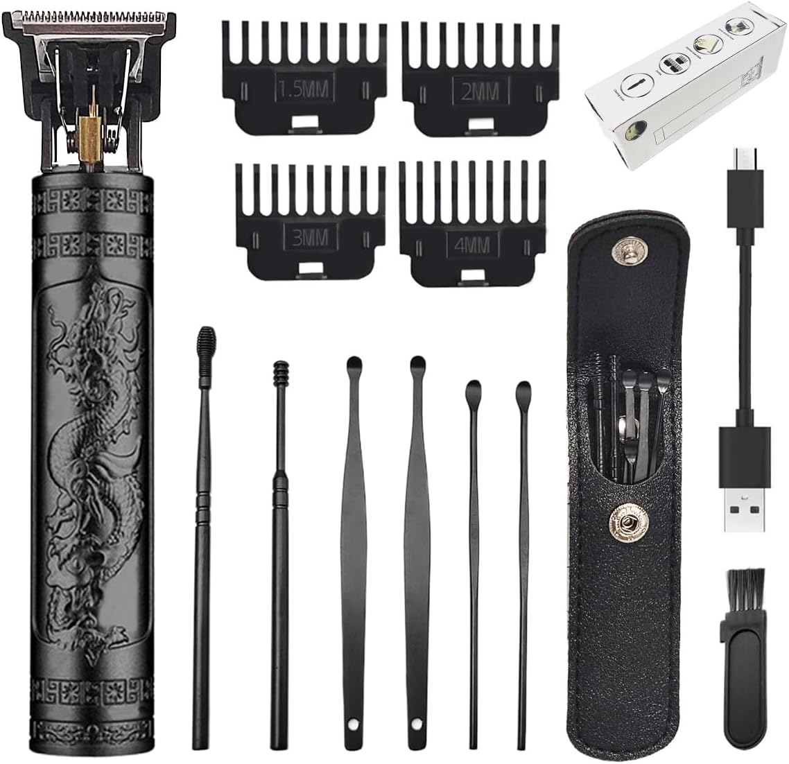 Hair Clippers for Men, Cordless Hair Clippers, Travel Small Hair Clippers 5.7″ Hair Trimmer Classical Sculpting Styling Rechargeable Hair Remover with 6 Pieces Earpick (Black) Hair Clippers for Men, Cordless Hair Clippers, Travel Small Hair Clippers 5.7″ Hair Trimmer Classical Sculpting Styling Rechargeable Hair Remover with 6 Pieces Earpick (Black)