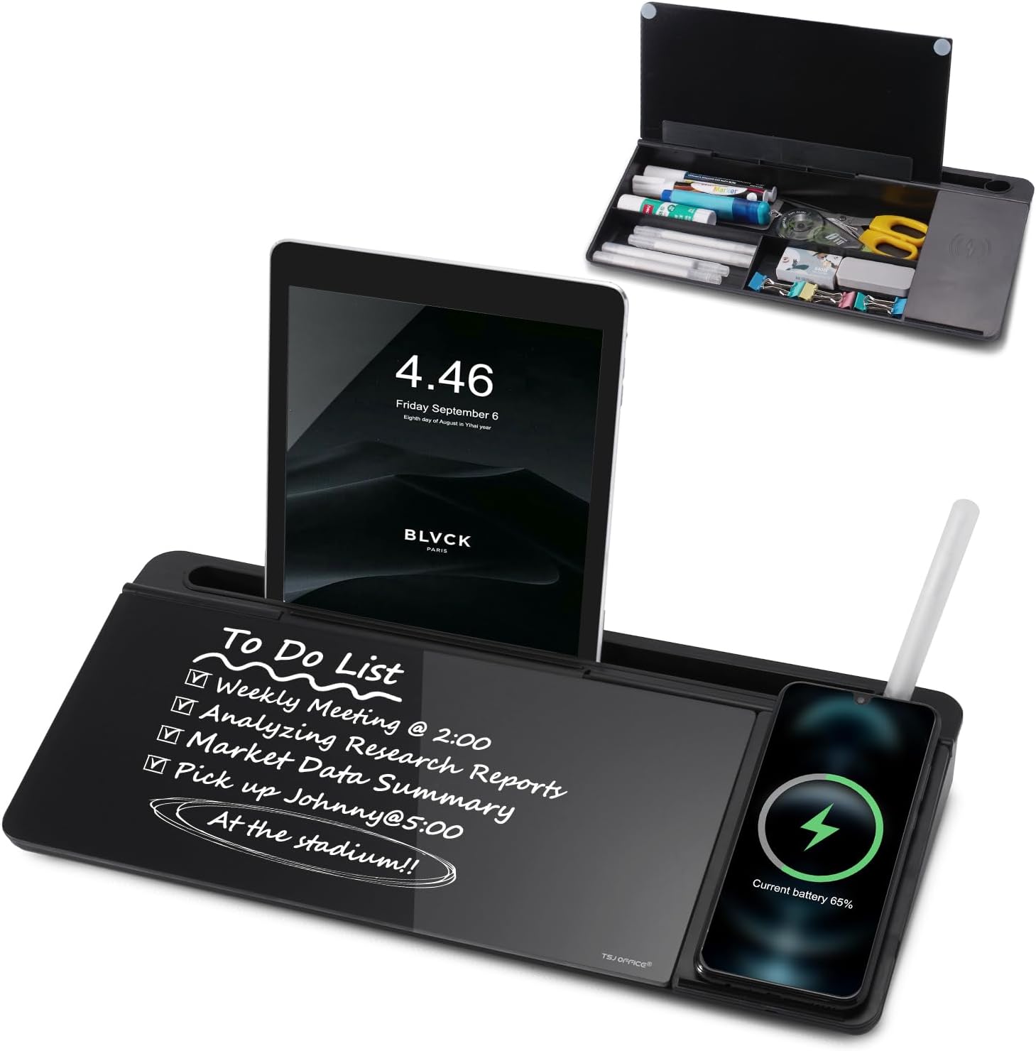 Small Glass Desktop Whiteboard Dry-Erase-Board – Computer Keyboard Stand with Wireless Charger White Board Surface Pad with Drawer, Desk Organizers with Accessories for Office, Home, School Supplies Small Glass Desktop Whiteboard Dry-Erase-Board – Computer Keyboard Stand with Wireless Charger White Board Surface Pad with Drawer, Desk Organizers with Accessories for Office, Home, School Supplies